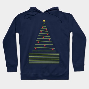 Minimalist Christmas Tree Green Red Light Grey Hoodie